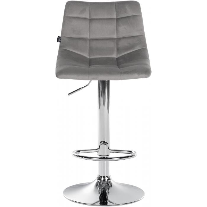 Barhocker HLO-CP265 Samt chrom ~ grau