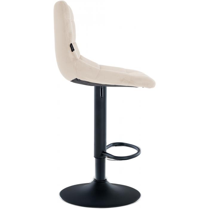 Barhocker HLO-CP265 Samt schwarz ~ creme