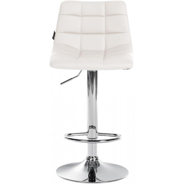 Barhocker HLO-CP264 Kunstleder chrom ~ wei