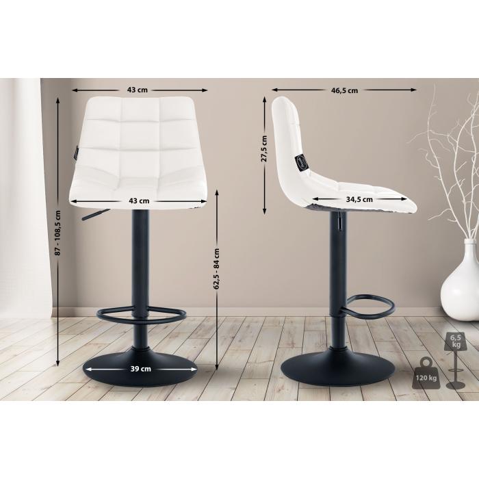 Barhocker HLO-CP264 Kunstleder schwarz ~ wei