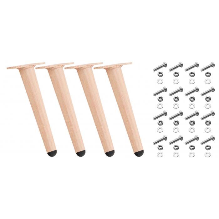 4er Set Mbelfe HLO-CP120 21 cm ~ hellbraun