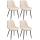 4er Set Esszimmersthle HLO-CP19 Samt ~ creme