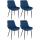 4er Set Esszimmersthle HLO-CP19 Samt ~ blau