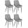 4er Set Esszimmersthle HLO-CP19 Samt ~ grau