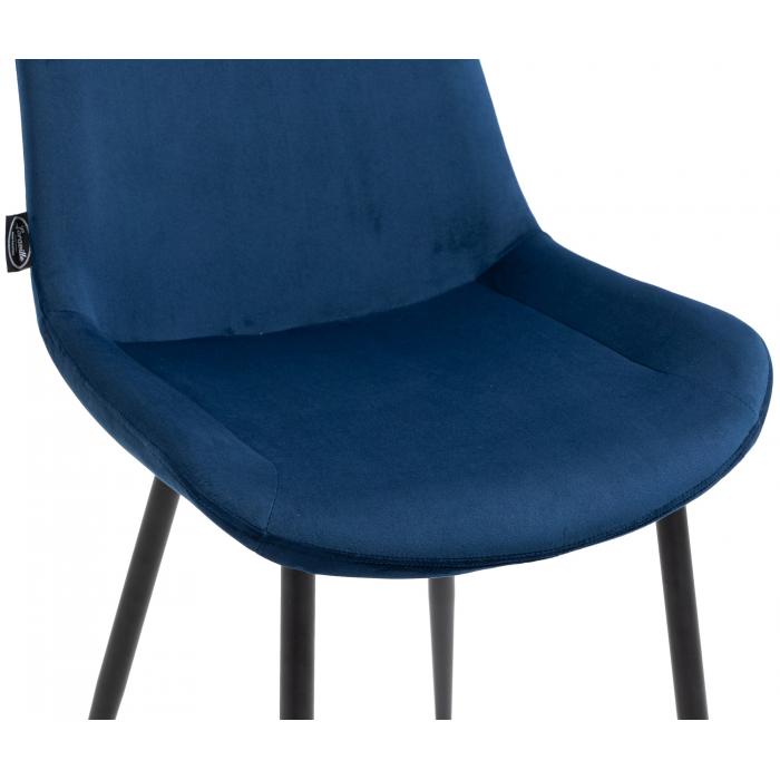 4er Set Esszimmersthle HLO-CP19 Samt ~ blau