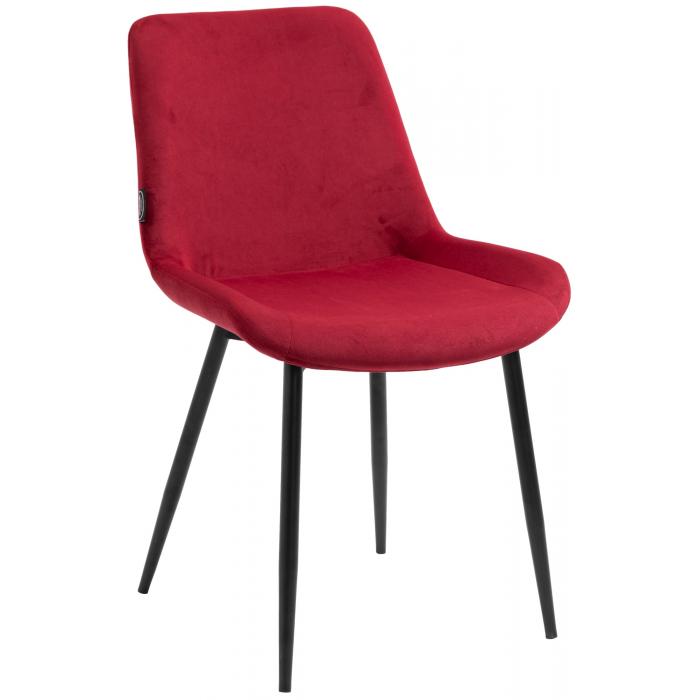 4er Set Esszimmersthle HLO-CP19 Samt ~ rot