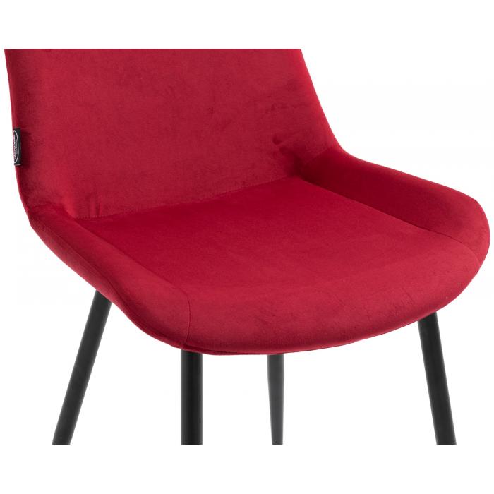 4er Set Esszimmersthle HLO-CP19 Samt ~ rot