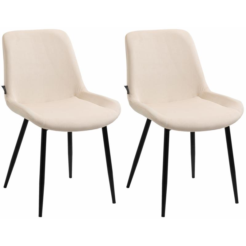 2er Set Esszimmersthle HLO-CP19 Samt ~ creme
