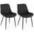 2er Set Esszimmersthle HLO-CP19 Samt ~ schwarz