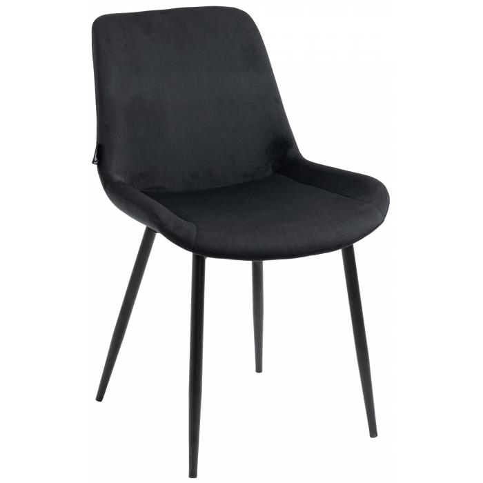 2er Set Esszimmersthle HLO-CP19 Samt ~ schwarz