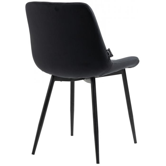 2er Set Esszimmersthle HLO-CP19 Samt ~ schwarz
