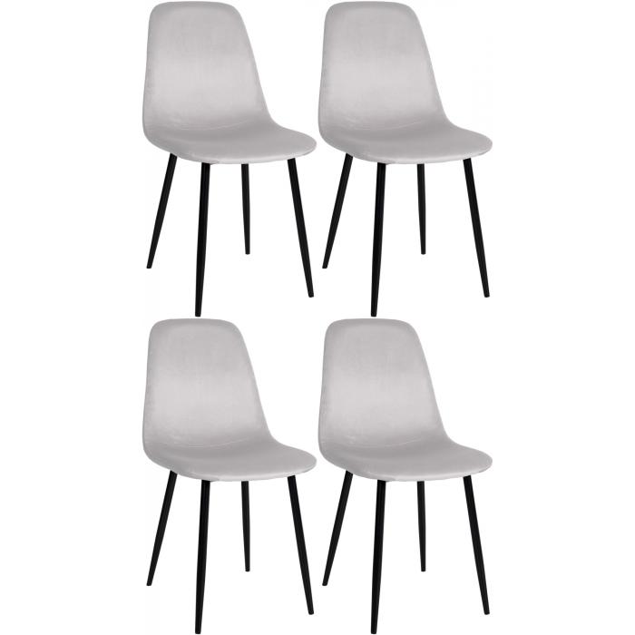 4er Set Esszimmersthle HLO-CP40 Samt ~ creme