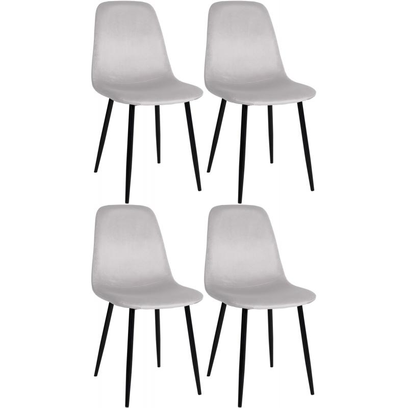 4er Set Esszimmersthle HLO-CP40 Samt ~ creme