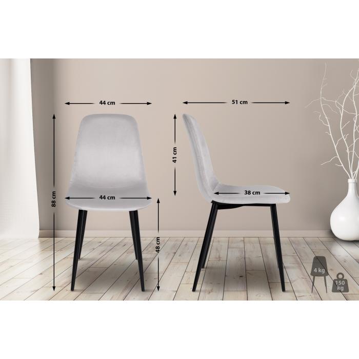4er Set Esszimmersthle HLO-CP40 Samt ~ creme