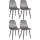 4er Set Esszimmersthle HLO-CP40 Samt ~ grau