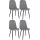 4er Set Esszimmersthle HLO-CP41 Stoff ~ grau