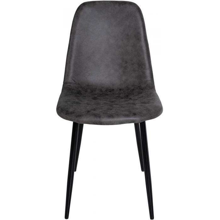 4er Set Esszimmersthle HLO-CP17 Kunstleder ~ dunkelgrau