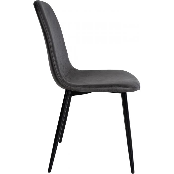 4er Set Esszimmersthle HLO-CP17 Kunstleder ~ dunkelgrau