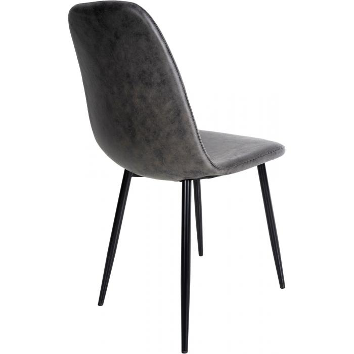 4er Set Esszimmersthle HLO-CP17 Kunstleder ~ dunkelgrau