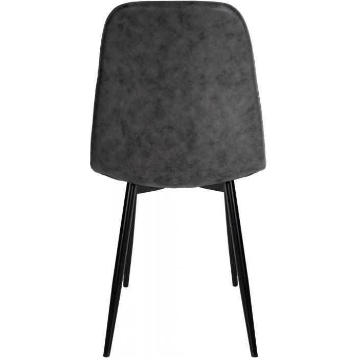 4er Set Esszimmersthle HLO-CP17 Kunstleder ~ dunkelgrau