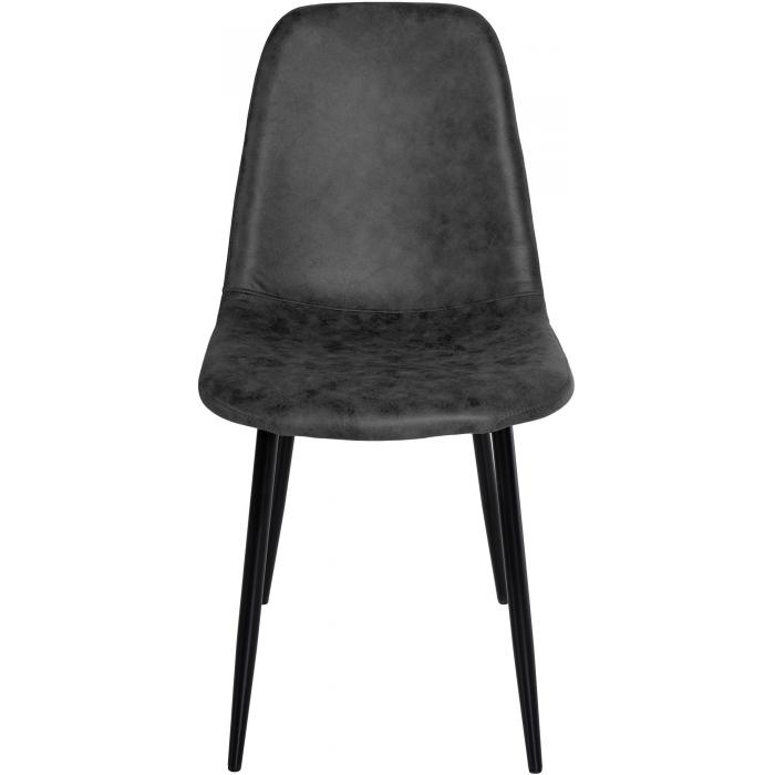 4er Set Esszimmersthle HLO-CP17 Kunstleder ~ schwarz