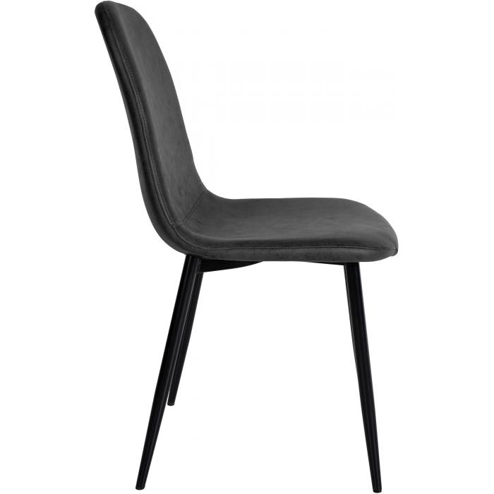 4er Set Esszimmersthle HLO-CP17 Kunstleder ~ schwarz