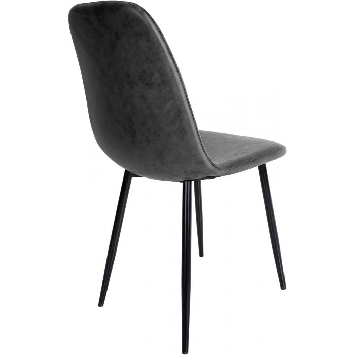 4er Set Esszimmersthle HLO-CP17 Kunstleder ~ schwarz