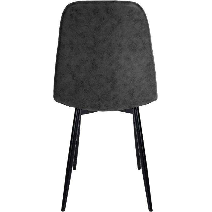 4er Set Esszimmersthle HLO-CP17 Kunstleder ~ schwarz