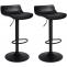 2er Set Barhocker HLO-CP238 Kunstleder ~ schwarz