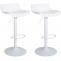 2er Set Barhocker HLO-CP238 Kunstleder ~ wei