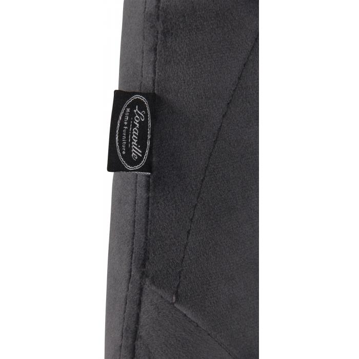 Barhocker HLO-CP268 Samt chrom ~ dunkelgrau