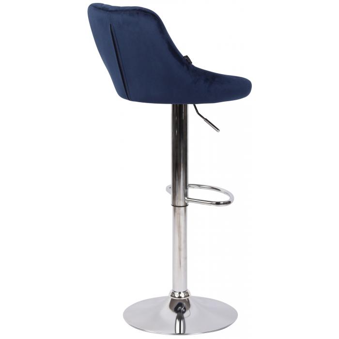 Barhocker HLO-CP268 Samt chrom ~ blau