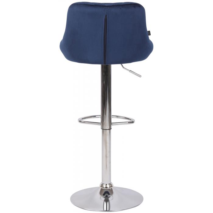 Barhocker HLO-CP268 Samt chrom ~ blau