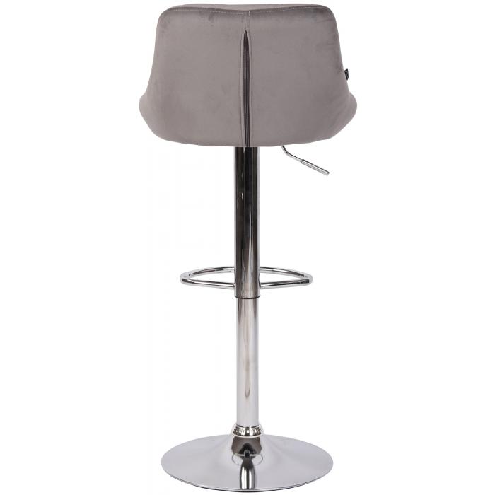 Barhocker HLO-CP268 Samt chrom ~ grau