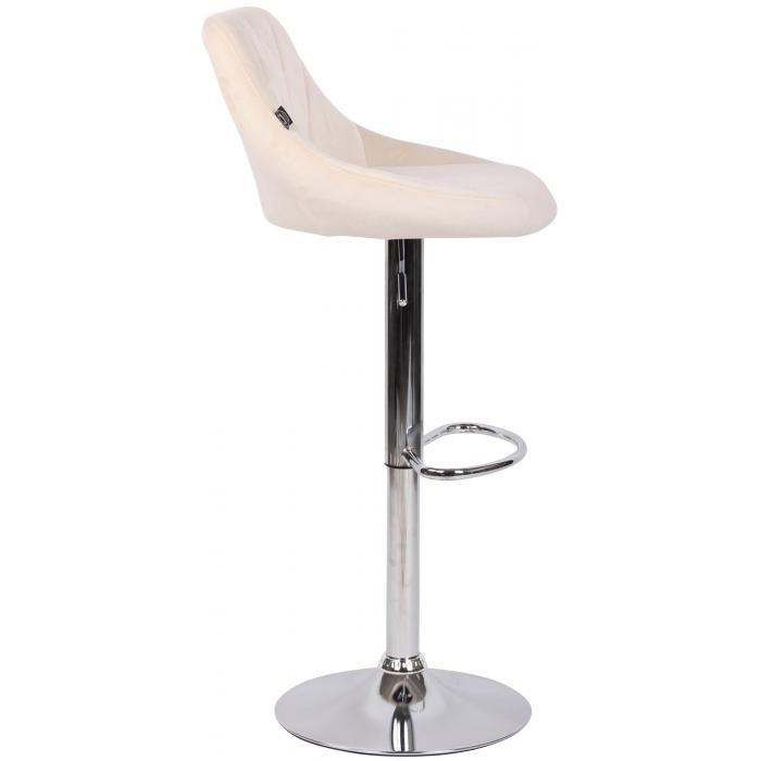 Barhocker HLO-CP268 Samt chrom ~ creme