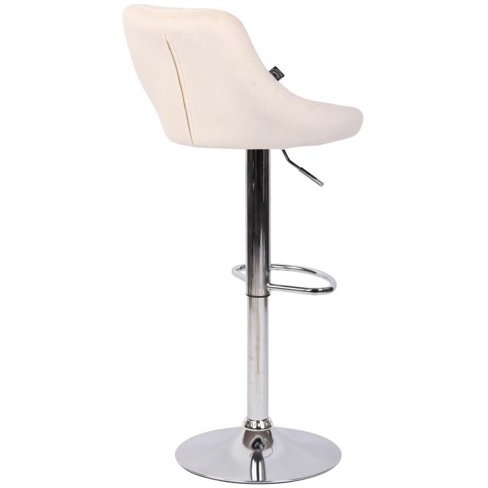 Barhocker HLO-CP268 Samt chrom ~ creme