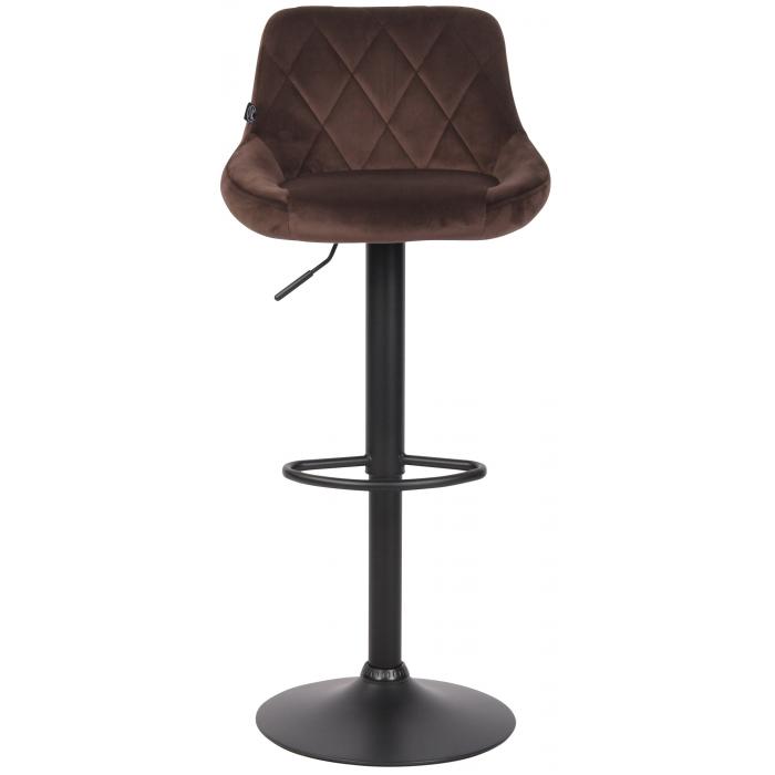 Barhocker HLO-CP268 Samt schwarz ~ braun