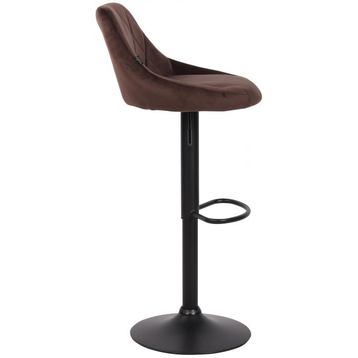 Barhocker HLO-CP268 Samt schwarz ~ braun