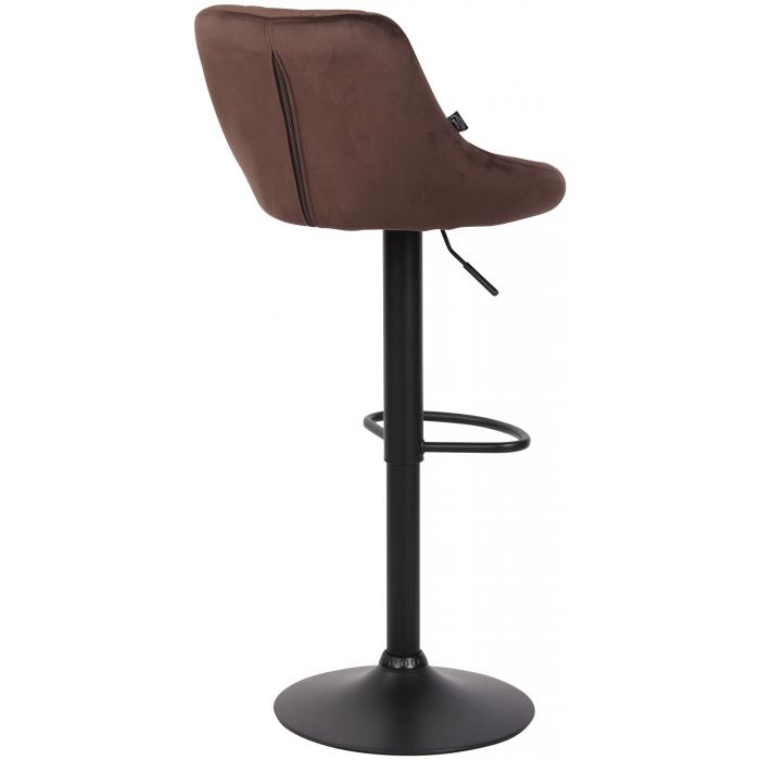 Barhocker HLO-CP268 Samt schwarz ~ braun