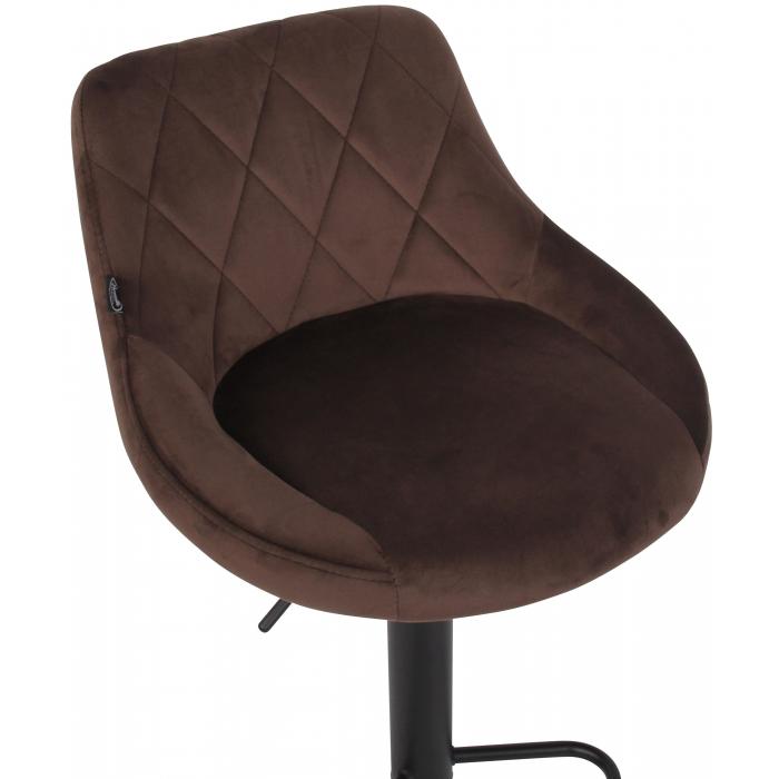 Barhocker HLO-CP268 Samt schwarz ~ braun