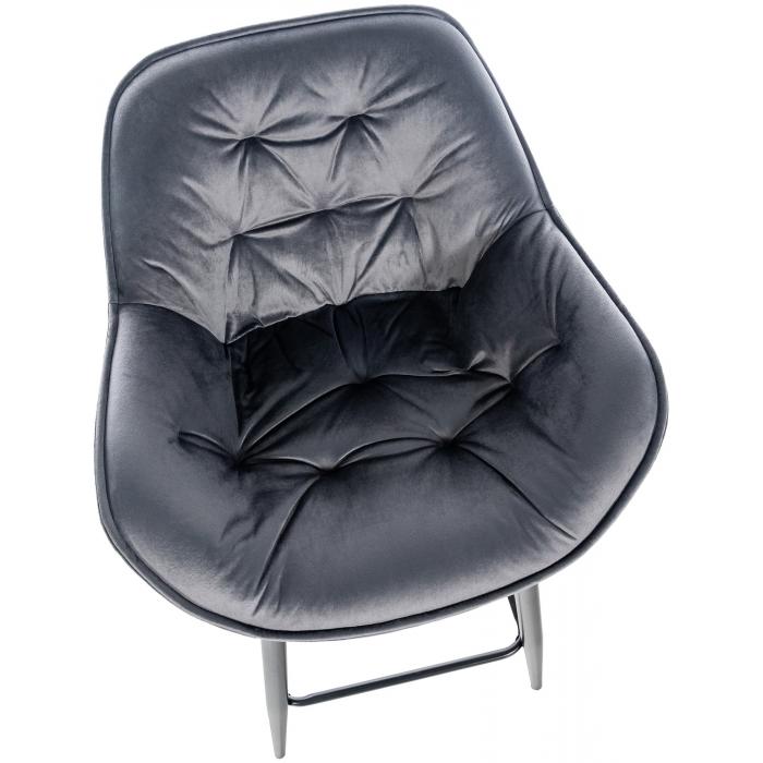 Barhocker HLO-CP261 Samt ~ dunkelgrau