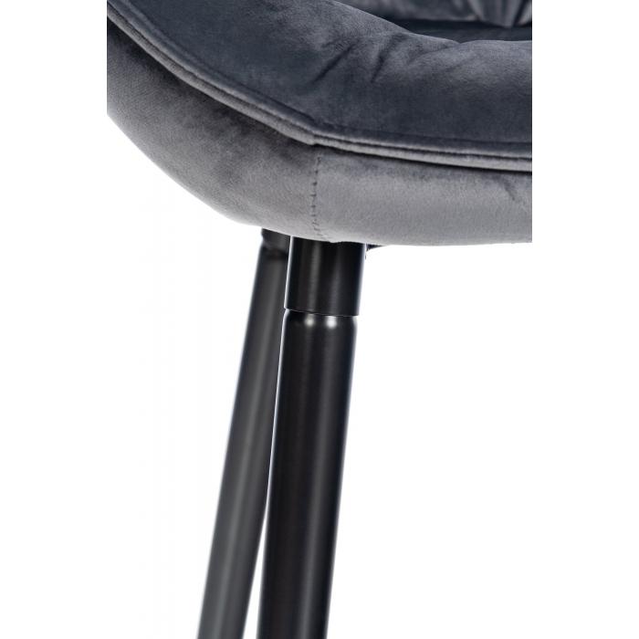 Barhocker HLO-CP261 Samt ~ dunkelgrau