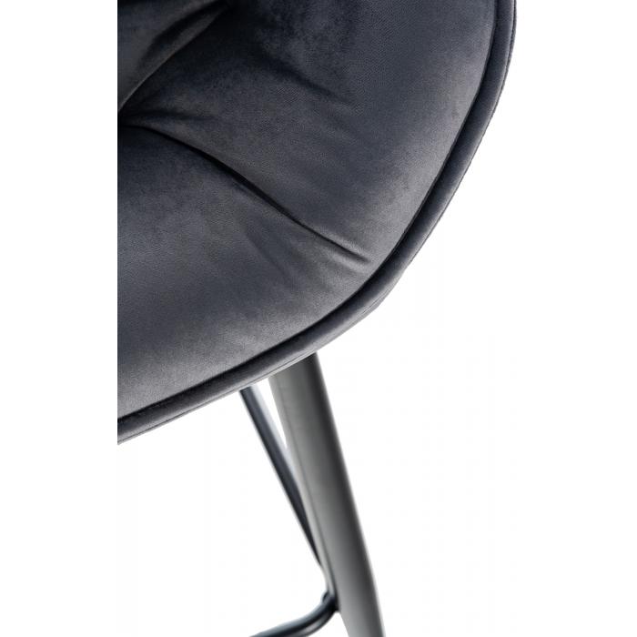 Barhocker HLO-CP261 Samt ~ dunkelgrau