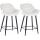 2er Set Barhocker HLO-CP261 Samt ~ cremeweiß