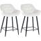 2er Set Barhocker HLO-CP261 Samt ~ cremewei