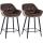 2er Set Barhocker HLO-CP261 Samt ~ braun