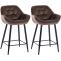 2er Set Barhocker HLO-CP261 Samt ~ braun