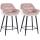 2er Set Barhocker HLO-CP261 Samt ~ pink