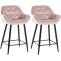 2er Set Barhocker HLO-CP261 Samt ~ pink