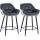 2er Set Barhocker HLO-CP261 Samt ~ dunkelgrau